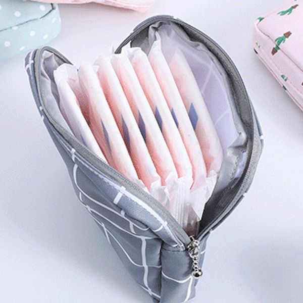 

storage bags women's cosmetic bag napkin towel holder coin purse makeup headphone case sanitary towels pouch