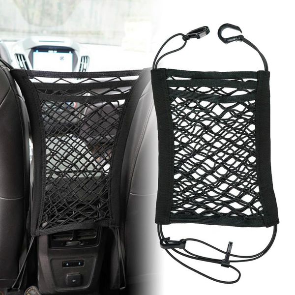 

car organizer storage net universal elastic seat mesh bag holder pocket automobiles interior accessories