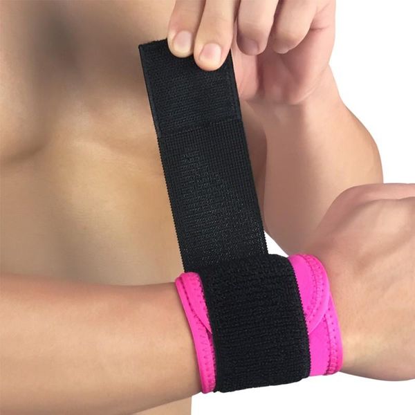 

wrist support men women gym wrestle 1pcs adjustable brace brand wristband professional breathable sports protection, Black;red