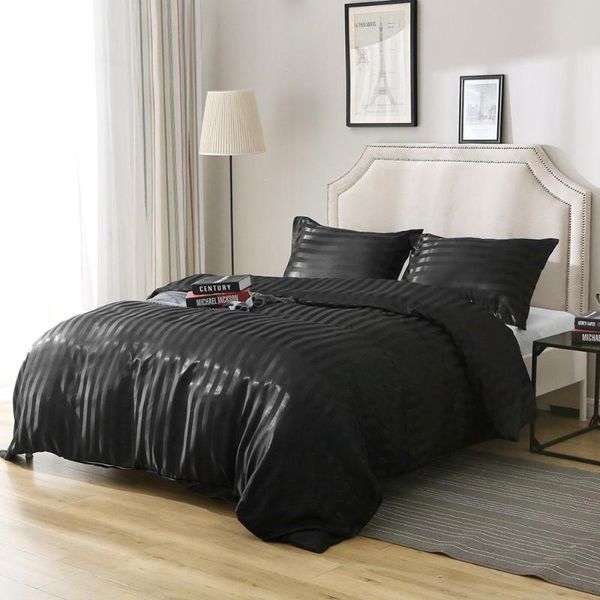 

bedding sets satin bed linen luxury style comforter king duvet cover set strip bedclothes quilt pillow case