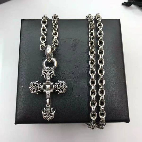 

70% off luxury jewelry croquet flame cross necklace for men and women, Silver
