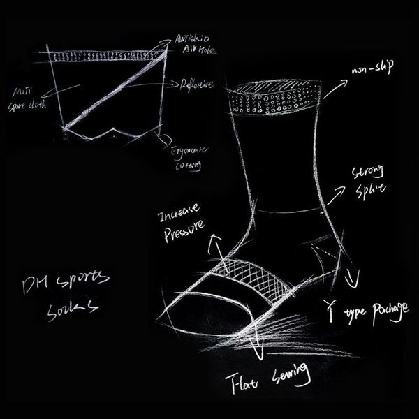

sports socks anti slip reflective cycling men women, Black