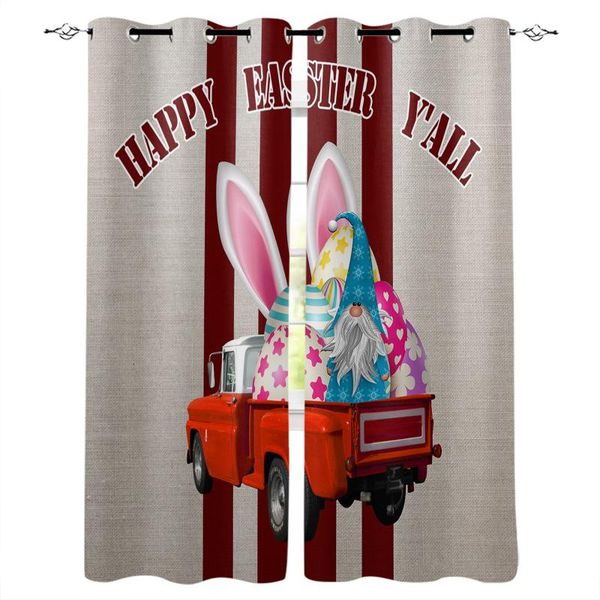 

curtain & drapes easter stripes truck gnome window curtains home decor living room kitchen panel for bedroom