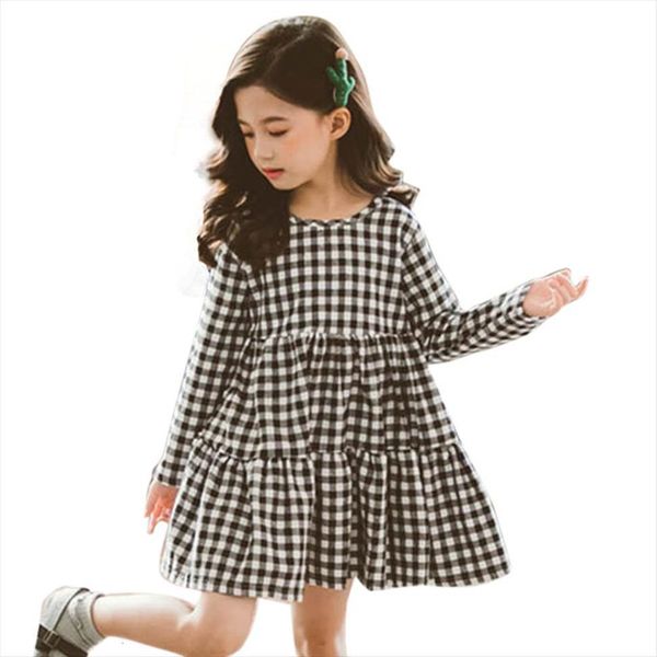 

for girls big bow girl dresses casual plaid autumn kids 6 8 10 12 14, Red;yellow