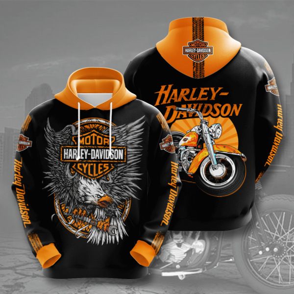 

pullover men's printing harley motorcycle hoodie digital, Black