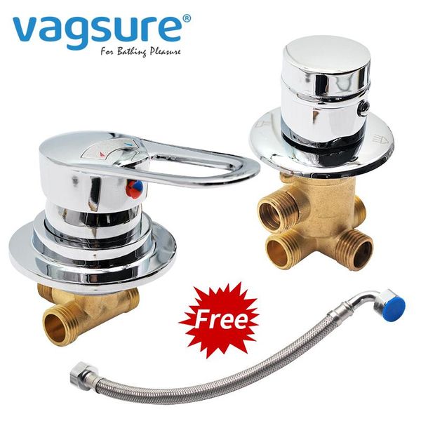 

2/3/4/5 output diverter two piece shower room mixer faucet ceramic valve cartridge cold & water tap brass chromed bathroom sets