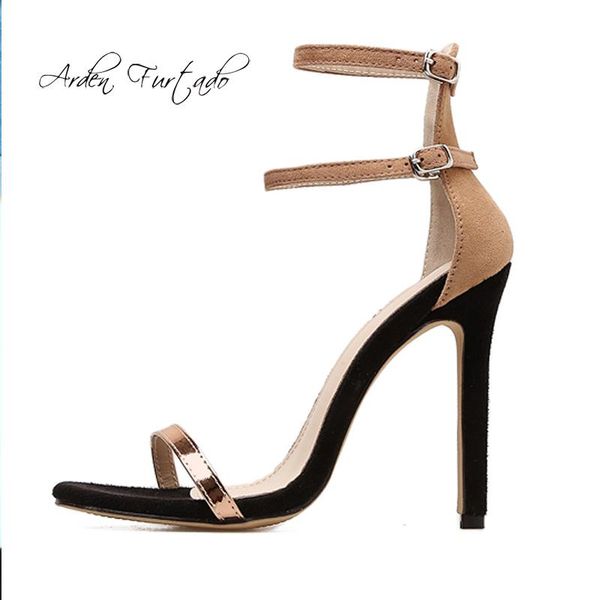 

arden furtado 2021 summer fashion women's shoes stilettos heels narrow band party buckle strap sandals 40, Black