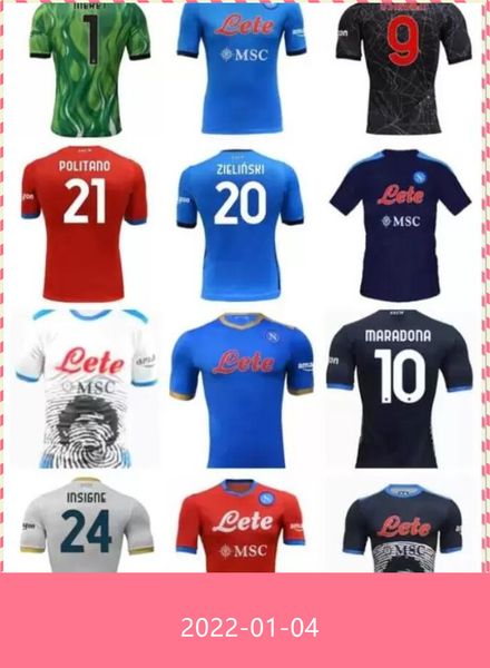 

21 22 napoli soccer jersey maglietta da calciatore osimhen insigne 2021 2022 ssc naples kits maglia mertens goalkeeper men kids football shi, Black;yellow