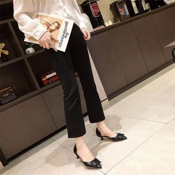

dress shoes women's 2021 summer pointed toe ins tide french baotou stiletto fashion wild fairy style low-heeled, Black