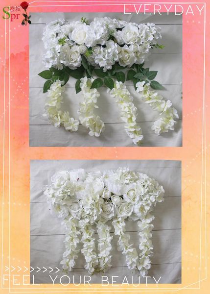

10pcs/lot wedding arch flower with hanging vine table runner wall backdrop stage decoration floral decorative flowers & wreaths
