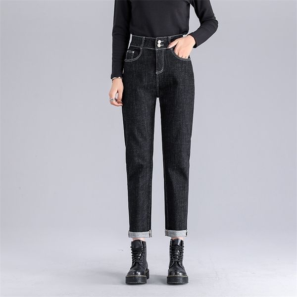 

2021 new womens casual all-match plus fat increase jeans high quality, Blue