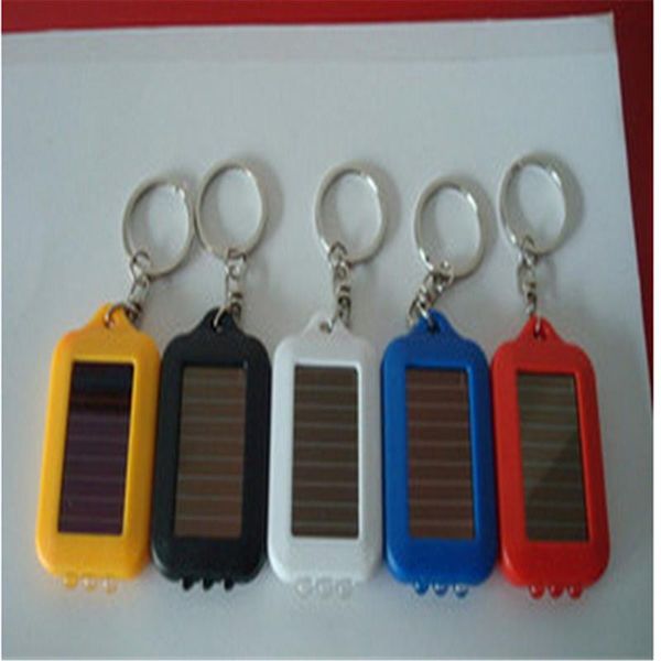 

factory quality mini solar power rechargeable 3 excellent led flashlight keychain light torch ring holder to131