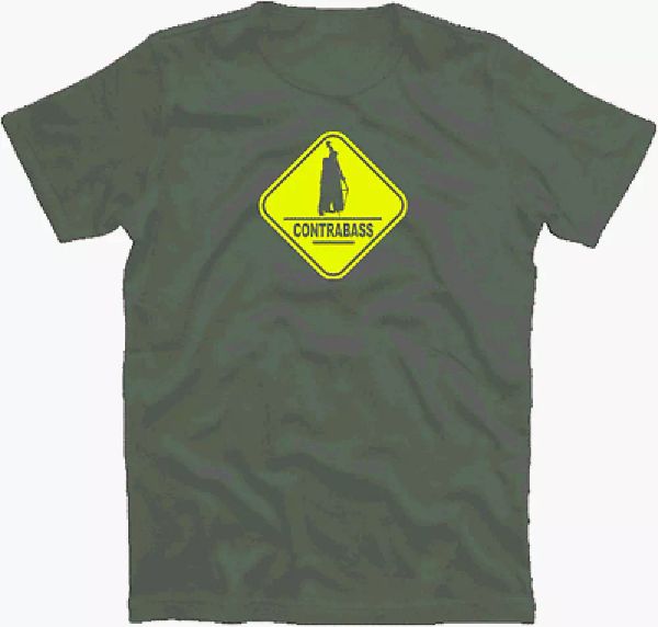 

contra bass player crossing double bass double bass fiddle string u t-shirt s-xxxl, White;black