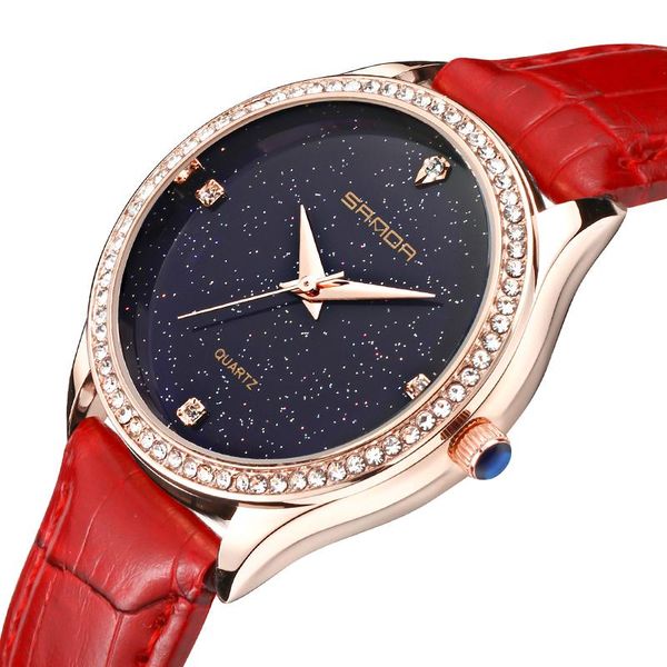 

wristwatches sanda korean version of the starry sky fashion gift watch waterproof student quartz holiday lover relÃ³gio, Slivery;brown