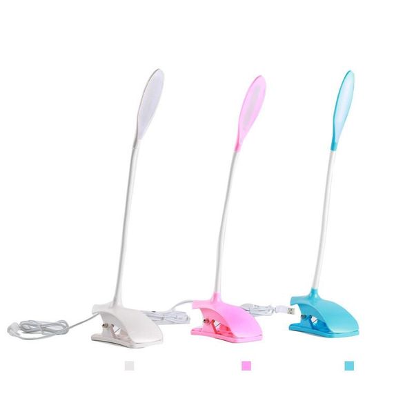 

led desk lamp creative clip table bendable abs lampara de mesa eye protection lampe bureau bedside study reading lamps