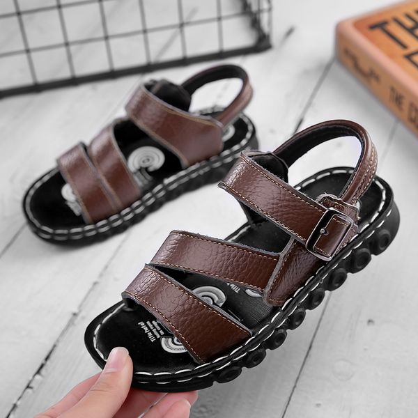 

kids shoes 2021 summer new fashion casual shoes breathable deodorant boys beach sandals non-slip soft bottom childrens sandals, Black;red