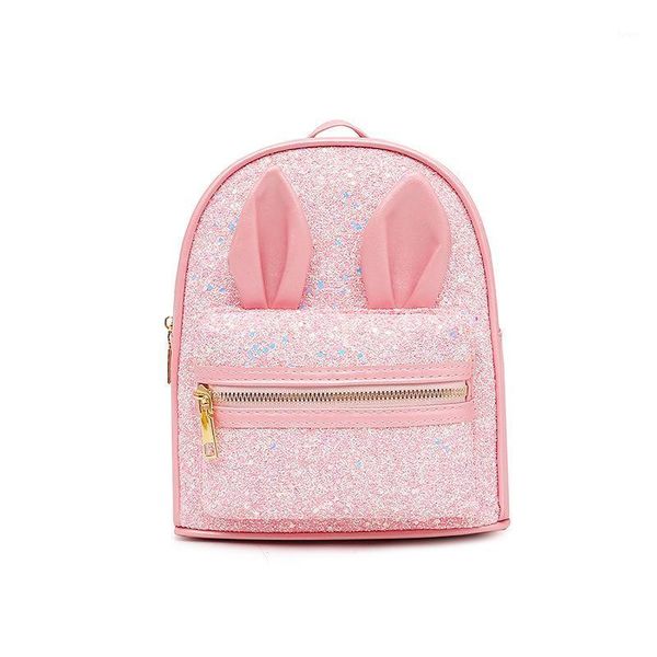 

school bags children's leather backpack purse ear for kids girl shiny baby backpacks