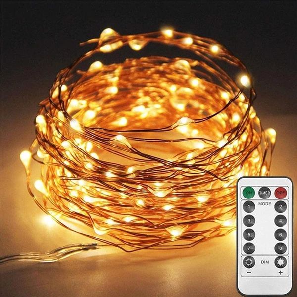 

strings 100led copper wire string lights fairy 8 modes led usb powered with remote control for wedding party home christmas decoration