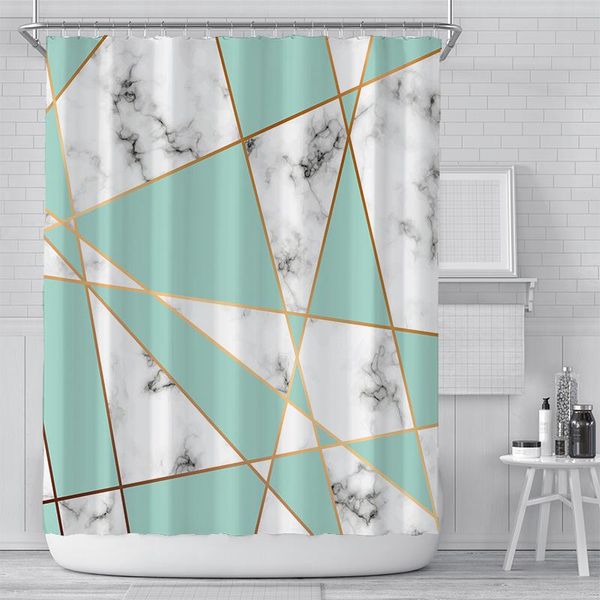 

marbling printed large shower curtain thick waterproof polyester bathroom curtains