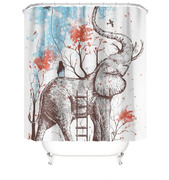 

shower curtains cartoon funny elephant curtain animal bathroom decor