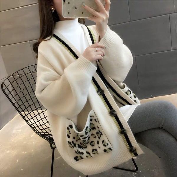 

women's sweaters autumnal women coat unfinished american shirt euro vento v-neck loose embrace stripe malha open-woman cardigan fashion, White;black