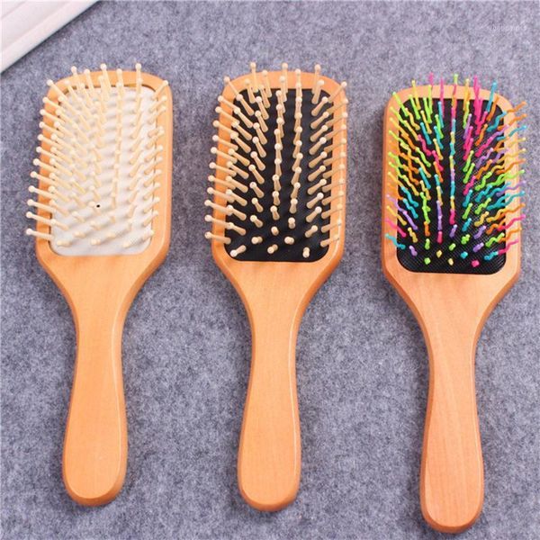 

comb cushion bamboo care brush anti-static hair massage professional 1pc1, Silver