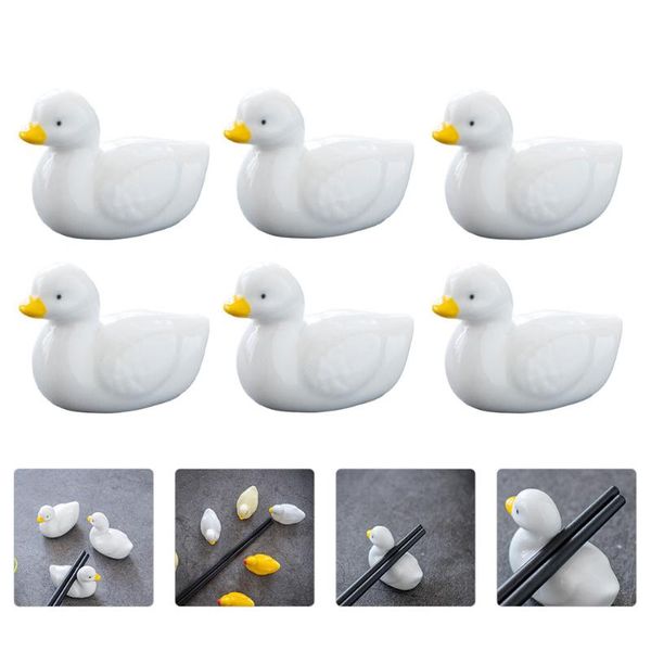 

chopsticks 6pcs decorative duck chopstick rest adornment elegant ceramic racks