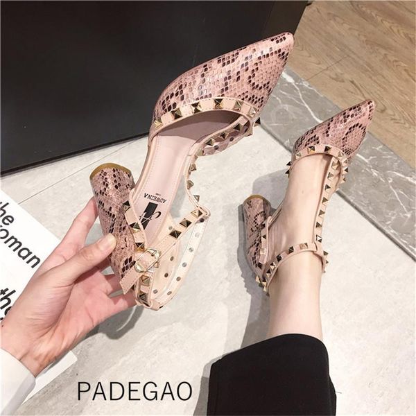 

high heel 2021 women sandals rivet korean party woman casual fashion shoes, Black