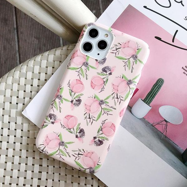 

flower phone cases for iphone 7 6 6s plus x xr xs 11 pro max painting protect case
