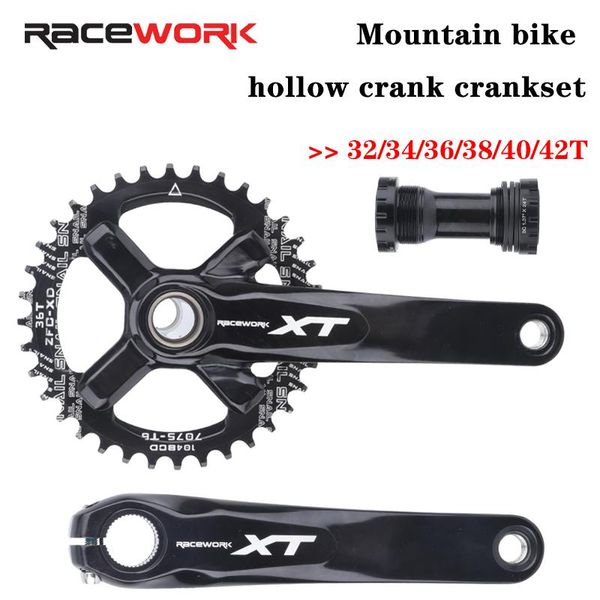 

bike heels & chainwheels racework xt bicycle crankset mtb cranks 104bcd chainring 32/34/36/38t connecting rods 170/175 hollow integrate