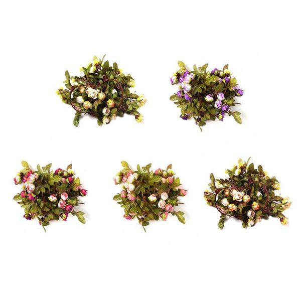 

2.2m 30leds artificial rose flowers leaves vine string garland power copper wire lights hanging battery light for weddin y0n5 decorative & w