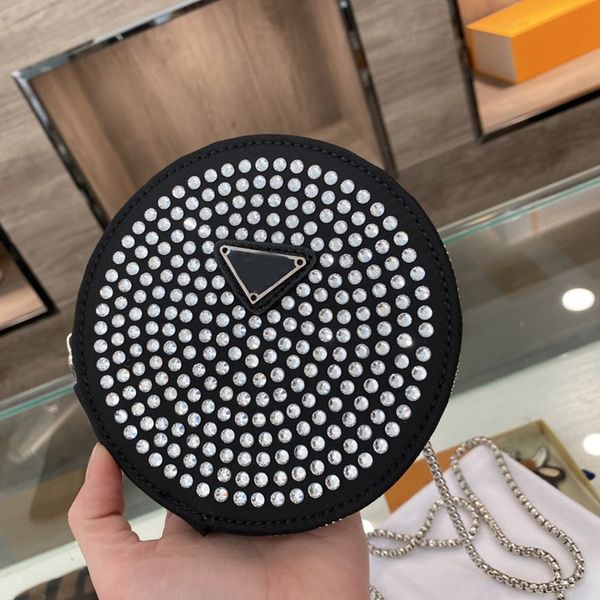 

Women Luxurys Designers Bags 2021 Top Quality Handbag Dual Purpose Diamond P Bag Genuine Leather Messenger Ladies Travel 14*3*14cm Round sha, Red;black