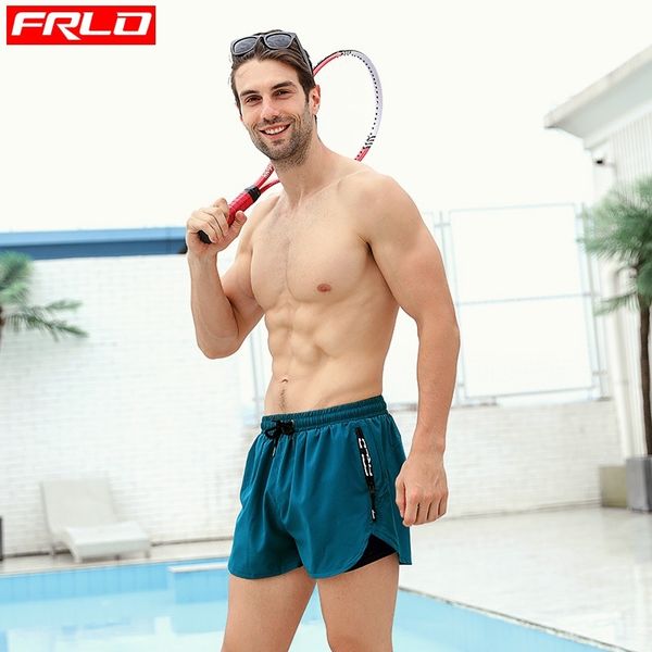 

men's beach can be launched loose large flat angle elastic lined swimming pants