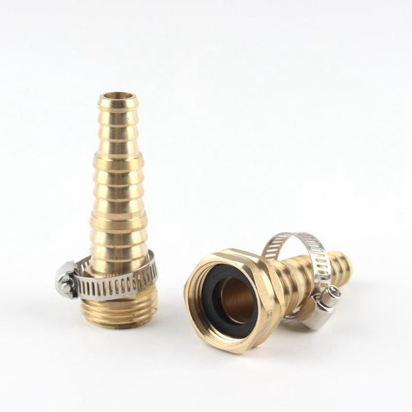 

1pc copper 1/2'' 3/4'' 5/8'' thread adapter pvc pipe garden water hose connector tube clamp for irrigation fis
