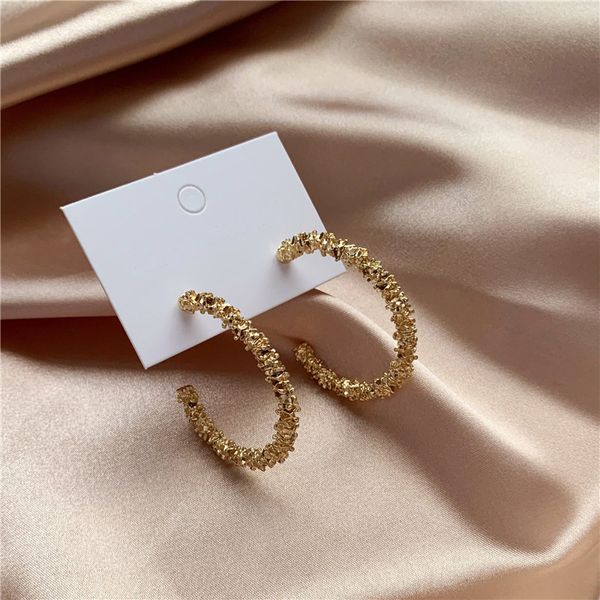 

s925 fashion alloy c-shaped semi-circular earrings circle simple female, Silver