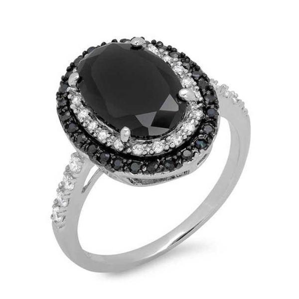 

wedding rings fashion women's cool black zircon ring creative and white color matching size 6-10, Slivery;golden