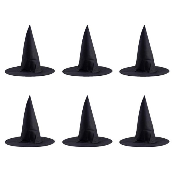 

party hats 6 pcs steeple witch hat classic black cap props accessories