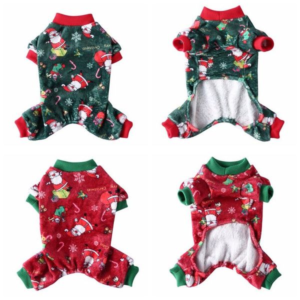 

dog apparel christmas jumpsuit coat winter warm flannel clothes dress up puppy chihuahua pets outfits