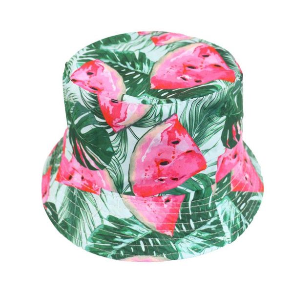 

cloches lady's watermelon leaves bucket hat female casual summer, Blue;gray