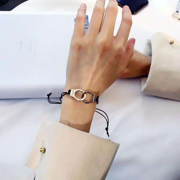 

charm bracelets bracelet&anklet for women handcuffed fashion black silvery gold adjustable weave chain jewelry wholesale 2021, Golden;silver