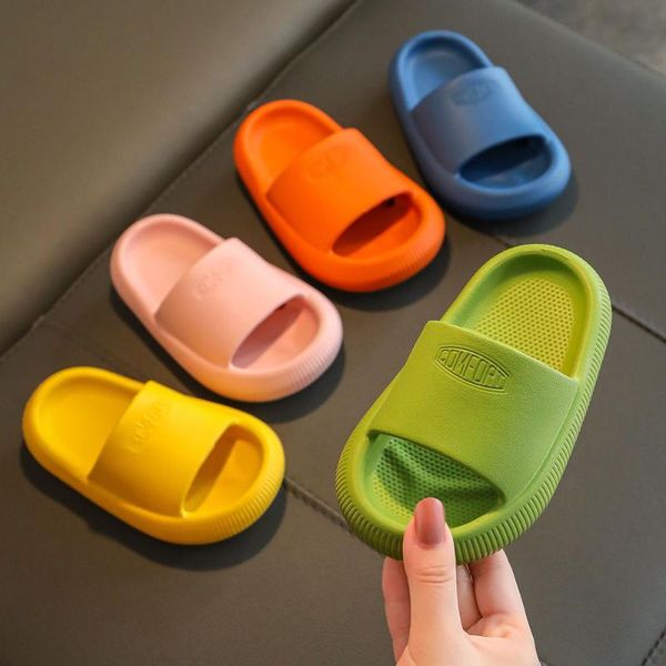 

slipper kids shoes toddler slippers for home indoor non-slip soft bottom thickening children summer girl sandals, Black;grey
