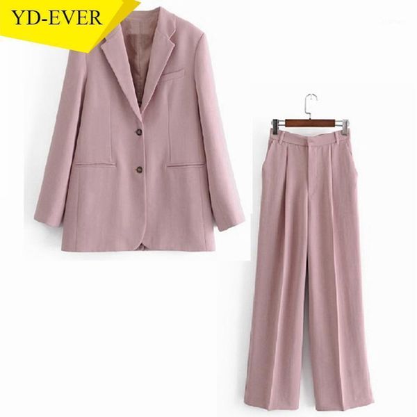 

fashion women's set solid pink blazer pants suit 2 piece and 3h220 two, White