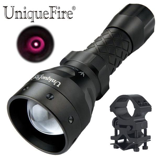 

flashlights torches uniquefire infrared ir uf-1407 850nm 3 modes zoom focus lampe torche+scope mount for professional hunting