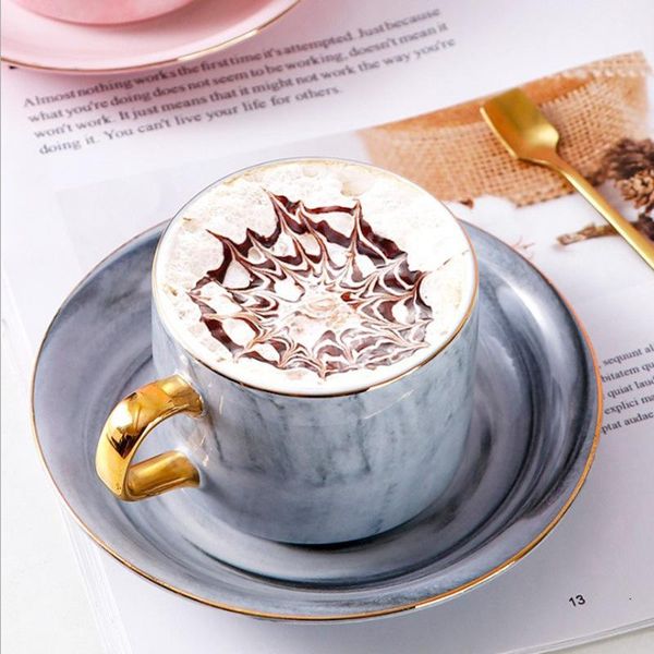 

mugs nordic marble coffee matte luxury water cafe tea milk cups condensed ceramic cup saucer suit with dish spoon set ins