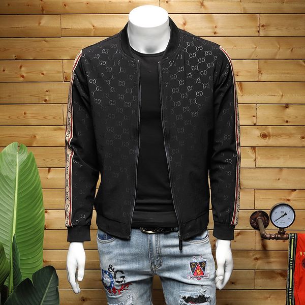

fall tissue decorative baseball neck short beautiful big size man jacket in the tide, Black;brown