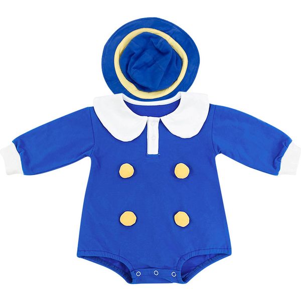 

autumn baby bodysuit boys and girls korean style balloon ball hooded boy clothes 210515, Blue