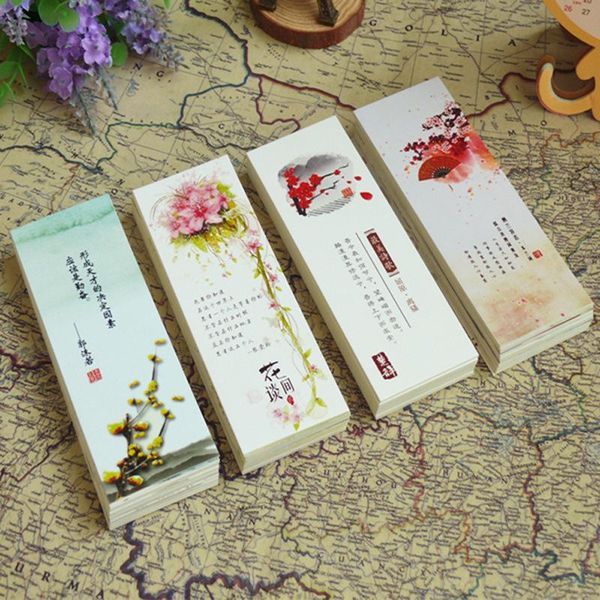

bookmark 30 pcs a lot chinese style paper pink flower plant landscape beijing opera ancient student stationery gift