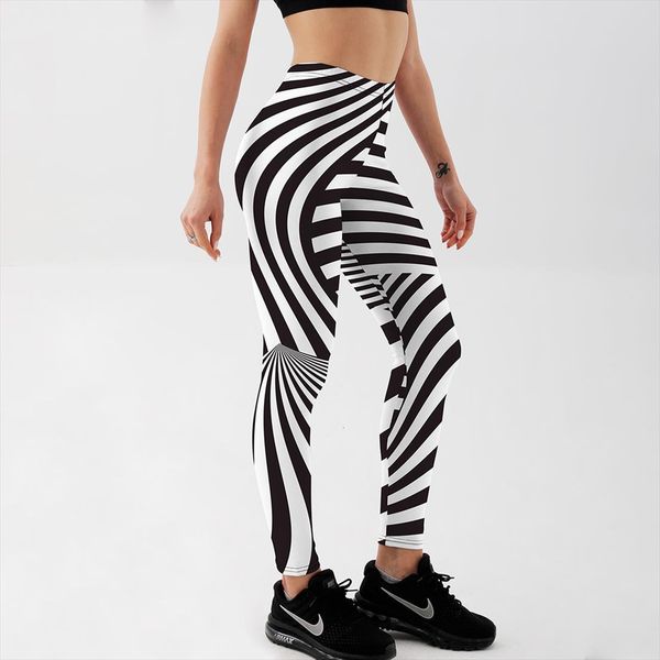 

fit casual fashion zebra black women legging amp white stripes printed mid waist ankle length drop
