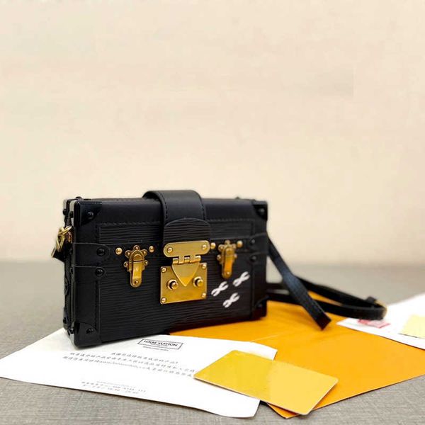 

classic mini trunk leather women's handbag purse old flower stiletto bag small horse magnetic buckle box petit malle