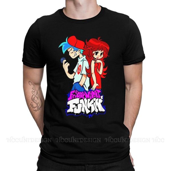 

men's t-shirts boyfriend girlfriend classic print cotton t-shirt camiseta hombre friday night funkin music games men fashion graphic te, White;black